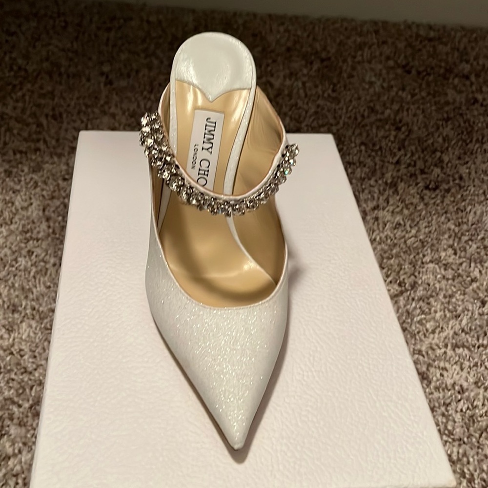 Size 37 brand new never worn  jimmy choo bing 100 crystal embellishment shoes.